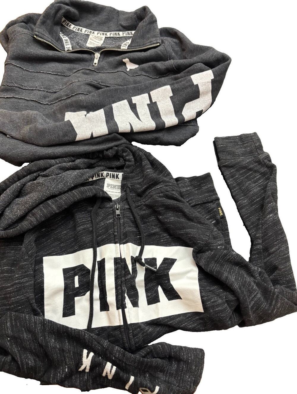 Victoria's Secret Pink Lot of 2 Quarter Zip and Zip Jacket Hoodie X Small